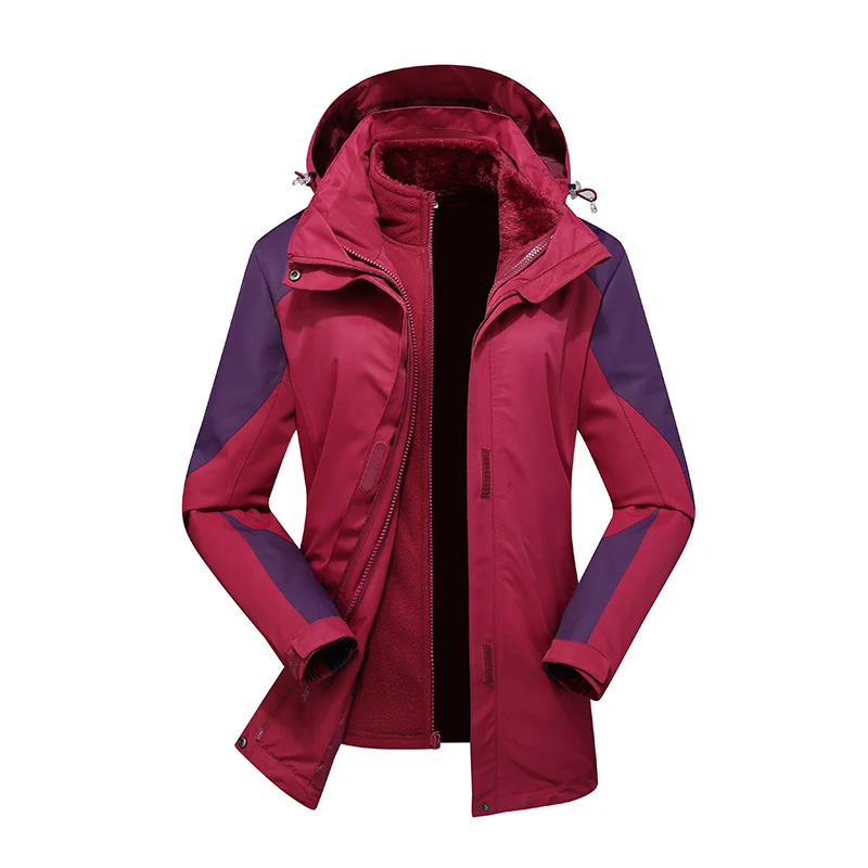 Damen zweilagige Softshelljacke mit herausnehmbarer Teddyfleece-Innenjacke und verstellbarer Kapuze Nord Taschen
