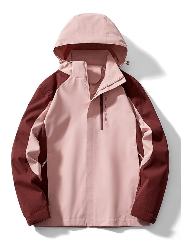 Damen zweilagige Softshell‑Regenjacke mit Kapuze, atmungsaktiver Membran und Brustzip Nord Taschen