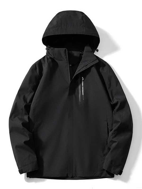 Damen zweilagige Softshell‑Regenjacke mit Kapuze, atmungsaktiver Membran und Brustzip Nord Taschen