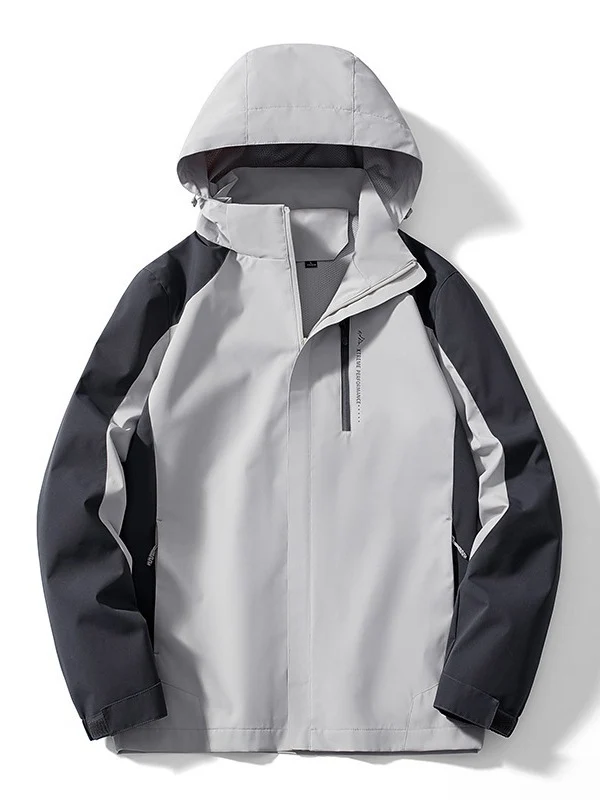 Damen zweilagige Softshell‑Regenjacke mit Kapuze, atmungsaktiver Membran und Brustzip Nord Taschen
