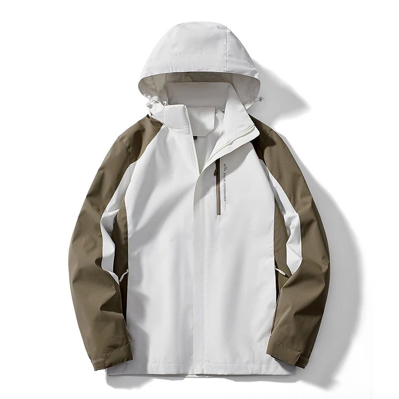 Damen zweilagige Softshell‑Regenjacke mit Kapuze, atmungsaktiver Membran und Brustzip Nord Taschen