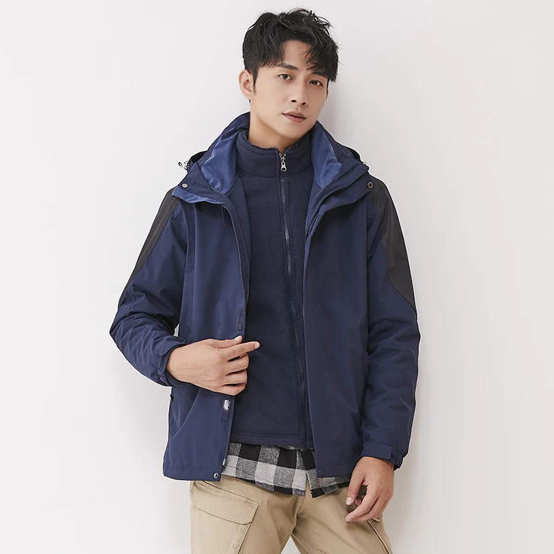 Damen zweilagige Outdoorjacke mit herausnehmbarer Fleece-Innenjacke und winddichter Membran Nord Taschen