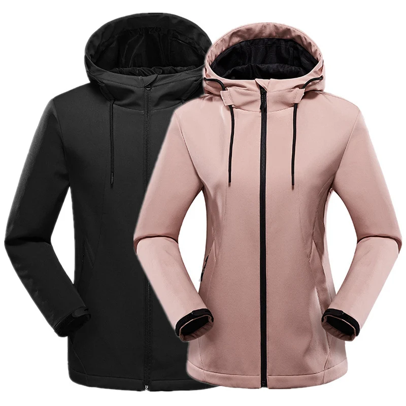 Damen taillierte Softshelljacke mit Kapuze und wasserabweisender Membran Nord Taschen