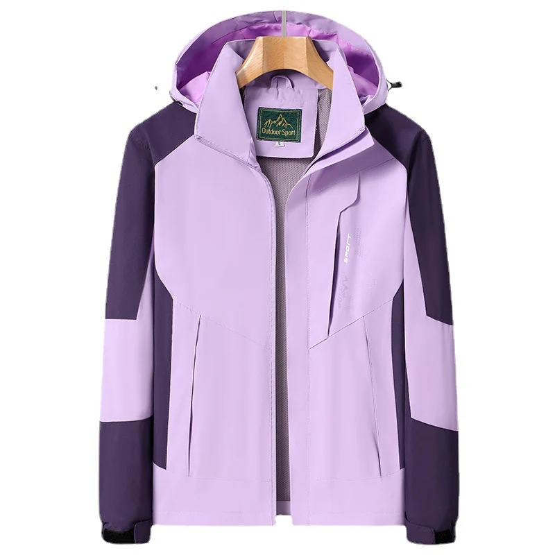 Damen Softshell‑Trekkingjacke mit atmungsaktiver Membran, verstellbarer Kapuze und Colorblock-Design Nord Taschen