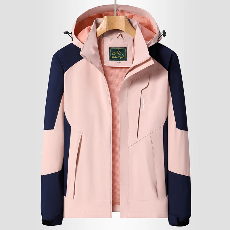 Damen Softshell‑Trekkingjacke mit atmungsaktiver Membran, verstellbarer Kapuze und Colorblock-Design Nord Taschen
