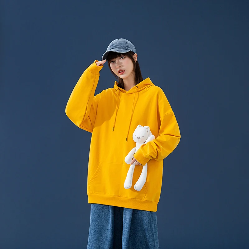 Damen Oversize-Kapuzenpullover mit Kängurutasche, tiefem Schulterfall und verstellbarer Kordel Nord Taschen