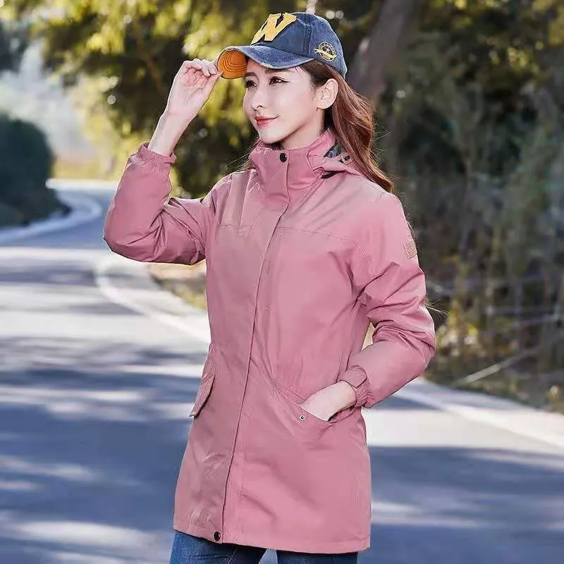 Damen leichter wasserabweisender Parka mit Kapuze und funktionalen Taschen Nord Taschen