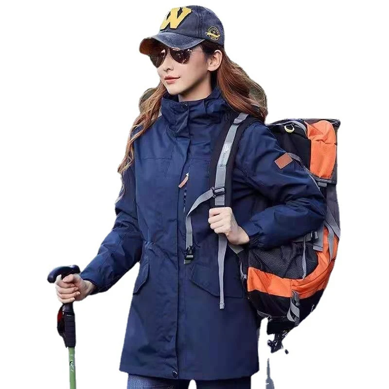 Damen leichter wasserabweisender Parka mit Kapuze und funktionalen Taschen Nord Taschen