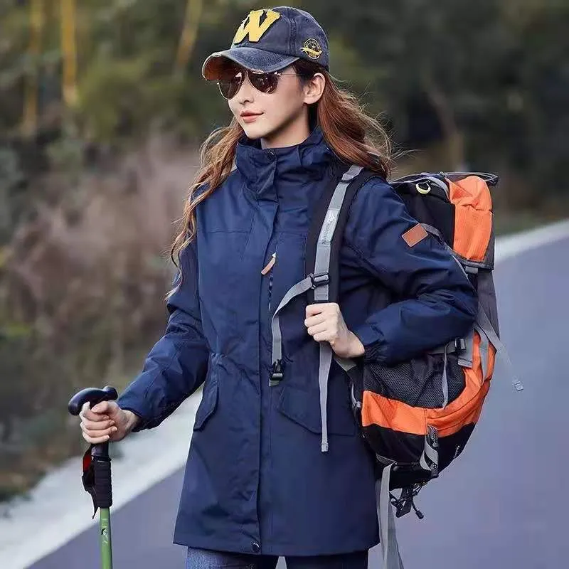 Damen leichter wasserabweisender Parka mit Kapuze und funktionalen Taschen Nord Taschen