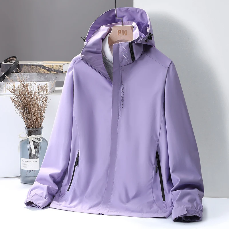 Damen leichte wasserabweisende Kapuzenjacke mit atmungsaktiver Membran und verdecktem Reißverschluss Nord Taschen