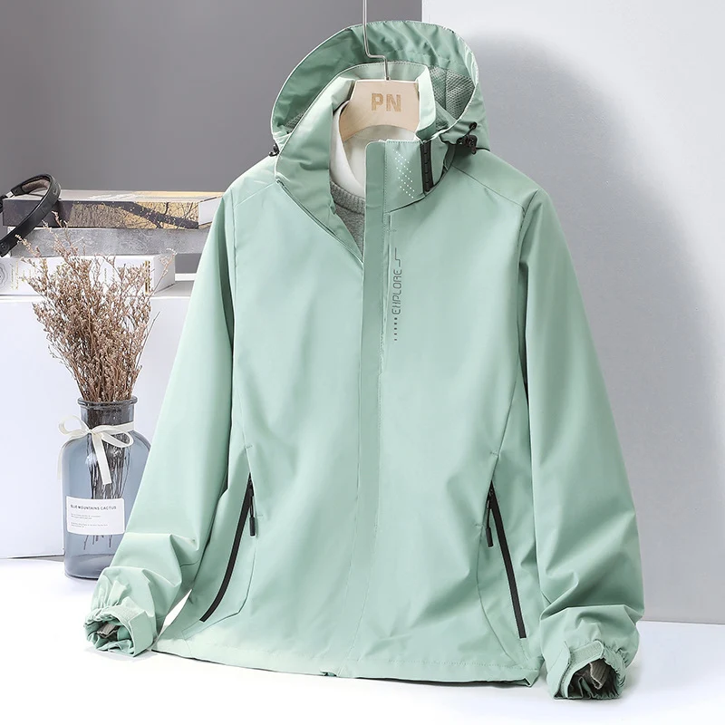 Damen leichte wasserabweisende Kapuzenjacke mit atmungsaktiver Membran und verdecktem Reißverschluss Nord Taschen