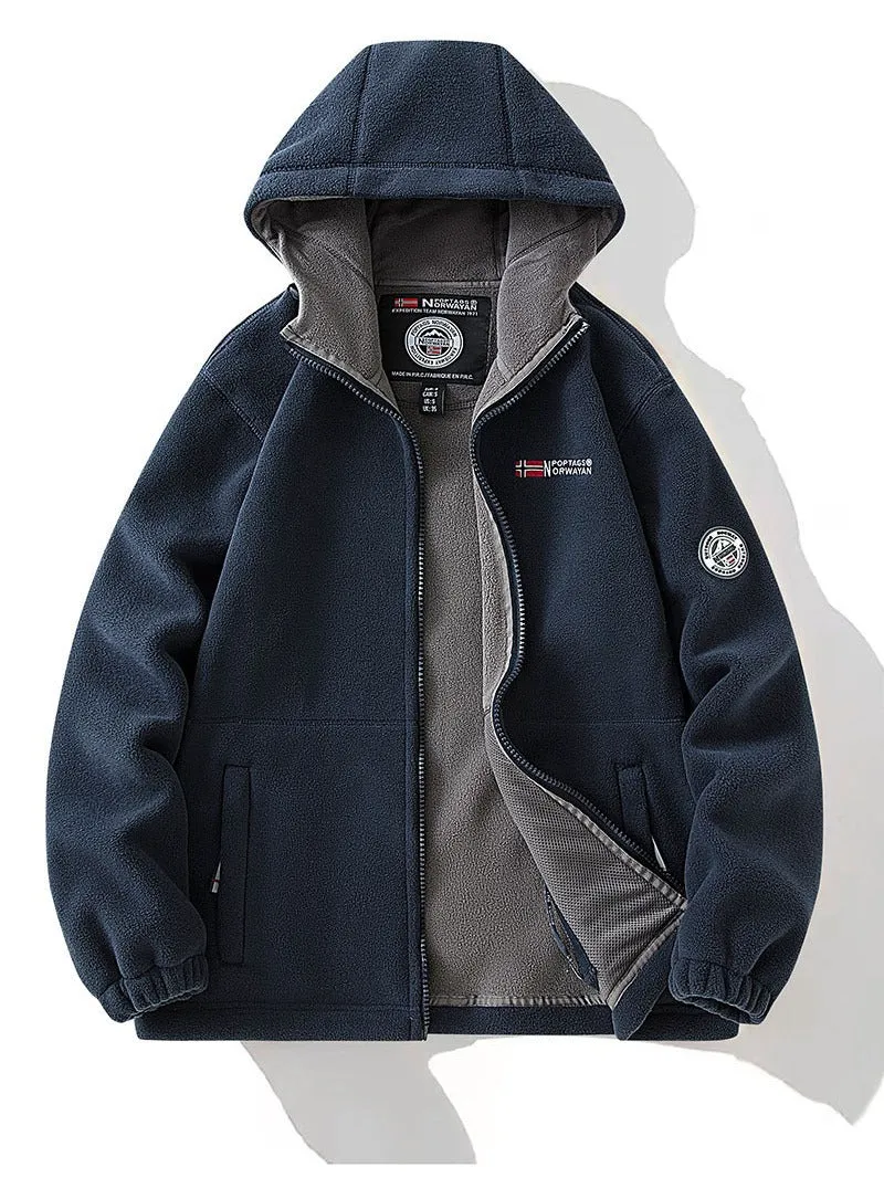 Damen Fleece-Kapuzenjacke mit wärmender Microfleece-Innenseite, durchgehendem Reißverschluss und Utility-Taschen Nord Taschen