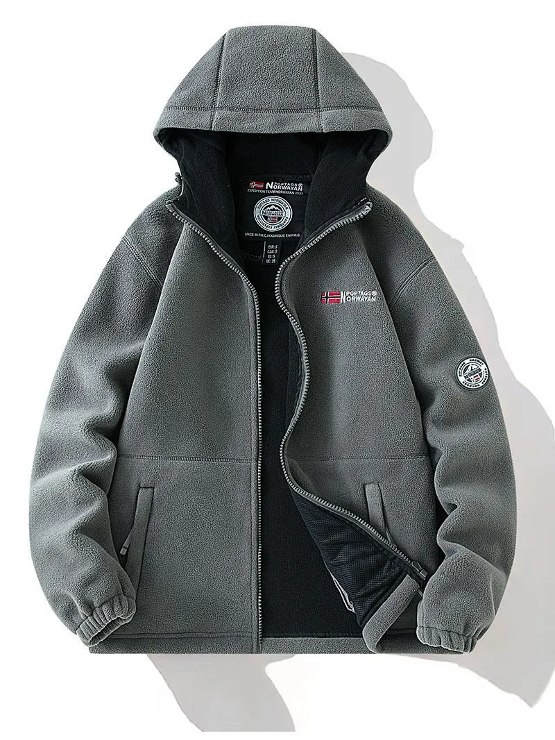 Damen Fleece-Kapuzenjacke mit wärmender Microfleece-Innenseite, durchgehendem Reißverschluss und Utility-Taschen Nord Taschen
