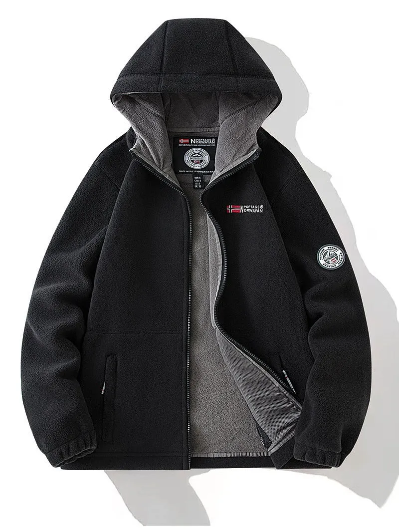 Damen Fleece-Kapuzenjacke mit wärmender Microfleece-Innenseite, durchgehendem Reißverschluss und Utility-Taschen Nord Taschen