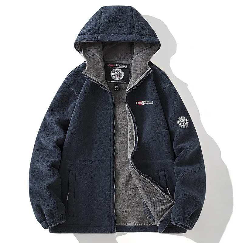 Damen Fleece-Kapuzenjacke mit wärmender Microfleece-Innenseite, durchgehendem Reißverschluss und Utility-Taschen Nord Taschen