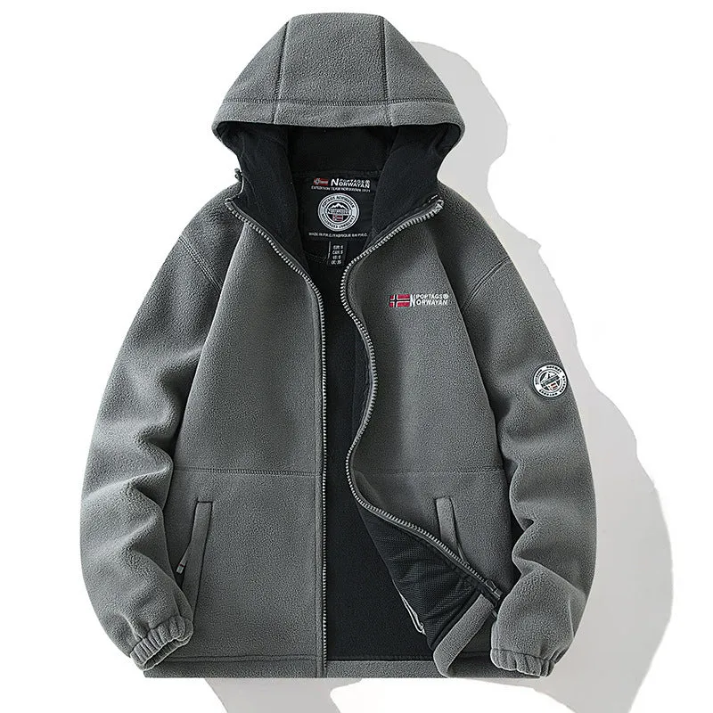 Damen Fleece-Kapuzenjacke mit wärmender Microfleece-Innenseite, durchgehendem Reißverschluss und Utility-Taschen Nord Taschen