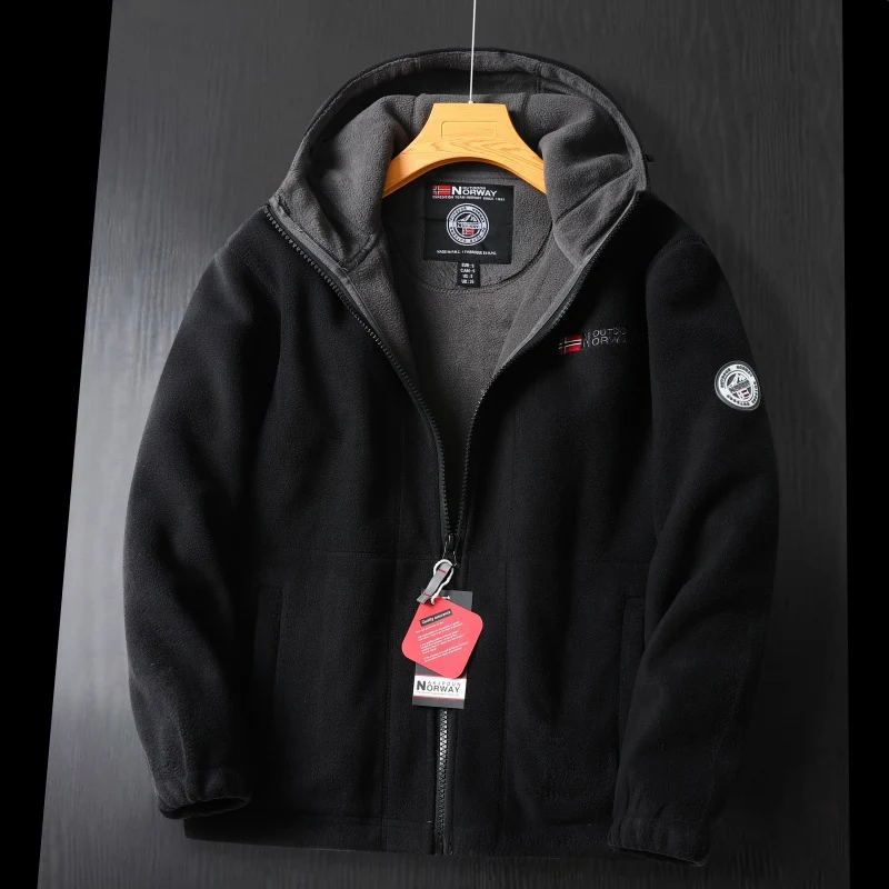 Damen Fleece-Kapuzenjacke mit wärmender Microfleece-Innenlage, durchgehendem Reißverschluss und elastischen Bündchen Nord Taschen