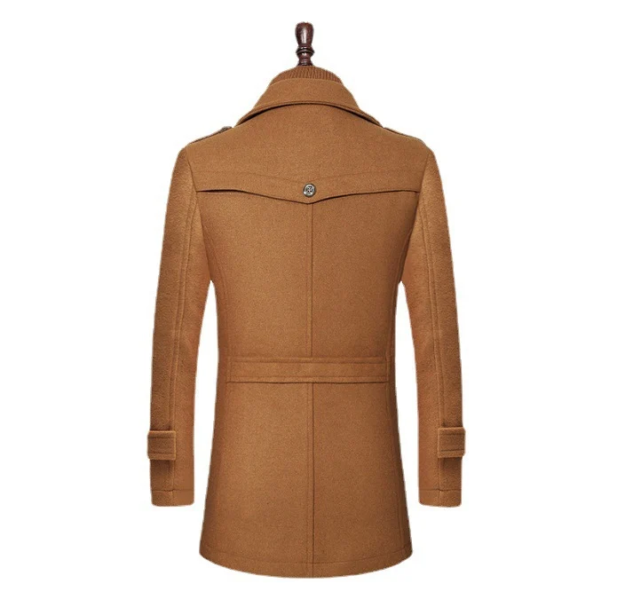 Herren Wollmix-Kurzmantel mit integrierter Stehkragen-Innenjacke und Pattentaschen Nord Taschen