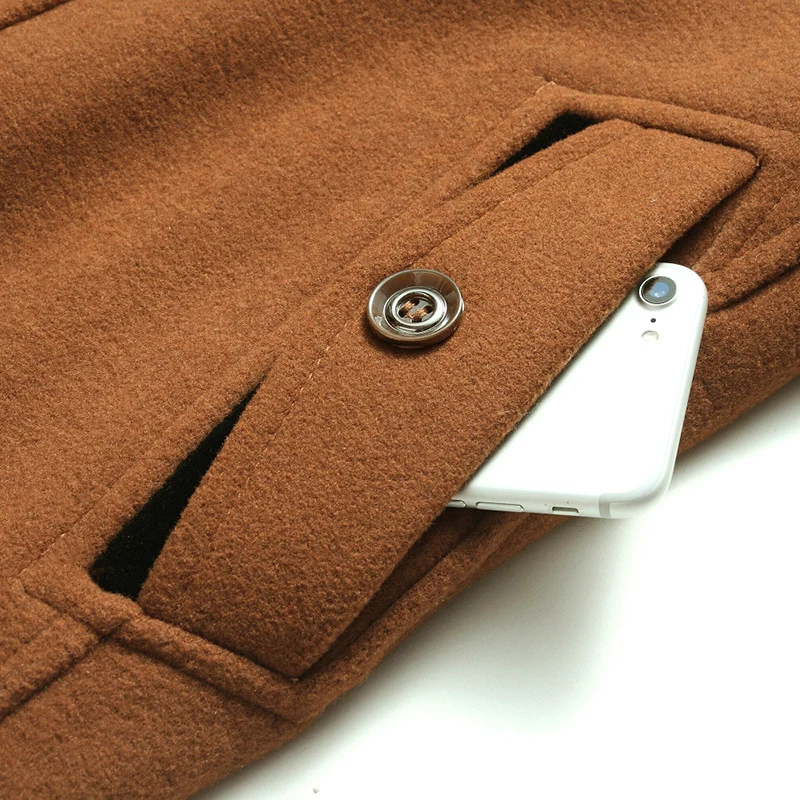 Herren Wollmix-Kurzmantel mit integrierter gesteppter Innenjacke und Hemdkragen Nord Taschen
