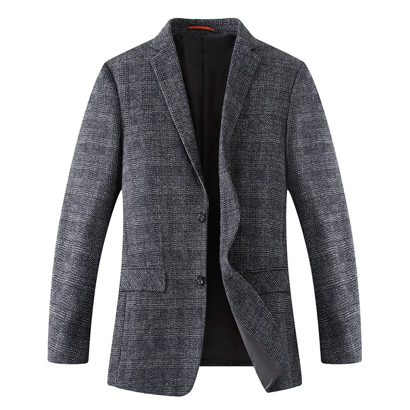 Herren Wollmischstoff Slim-Fit Sakko mit Glencheck-Muster und gesteppter Innenfütterung Nord Taschen