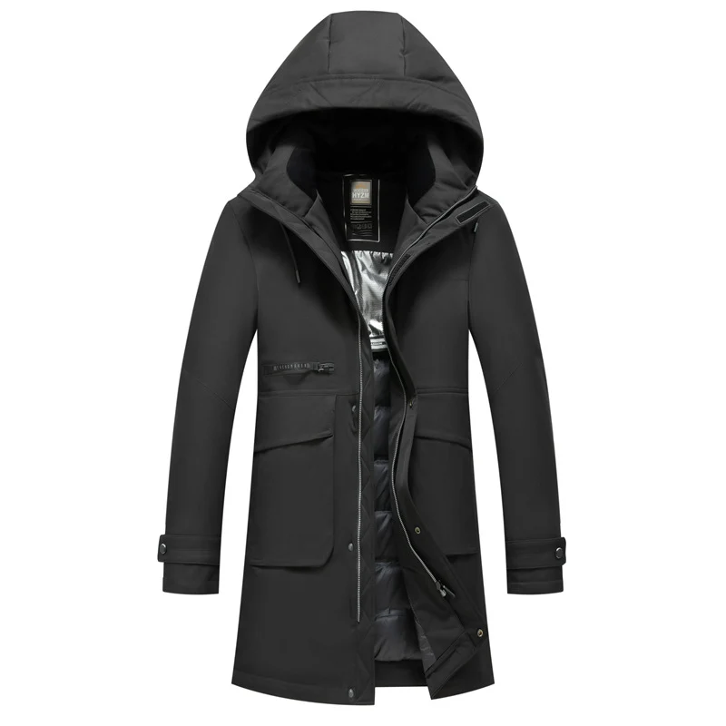 Herren Wasserdichter Steppparka mit Kapuze und Thermofutter Nord Taschen