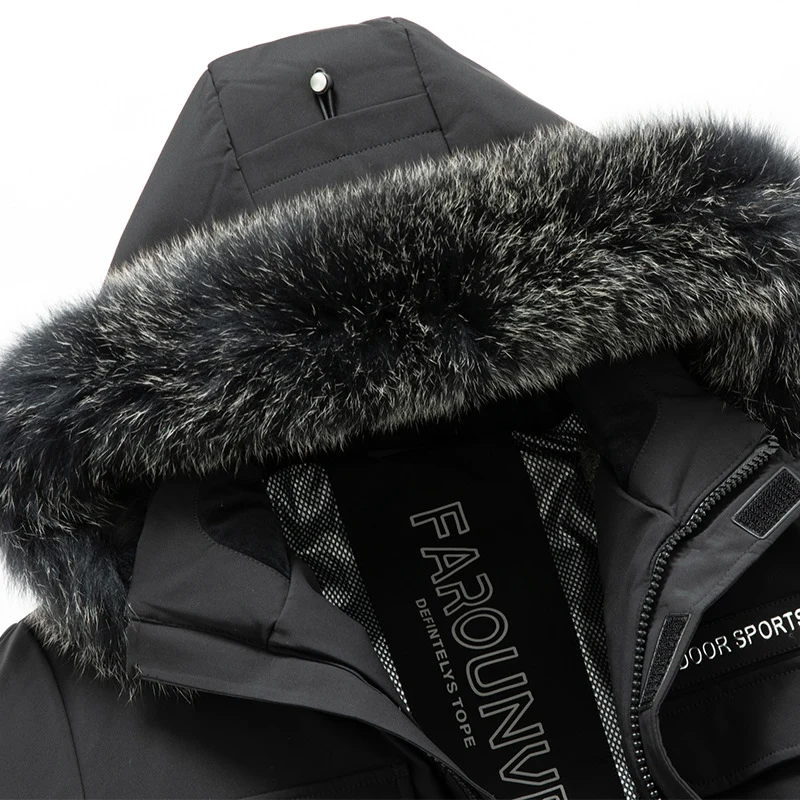 Herren Wasserabweisender Thermo-Parka mit Kapuze und abnehmbarem Kunstfellbesatz Nord Taschen