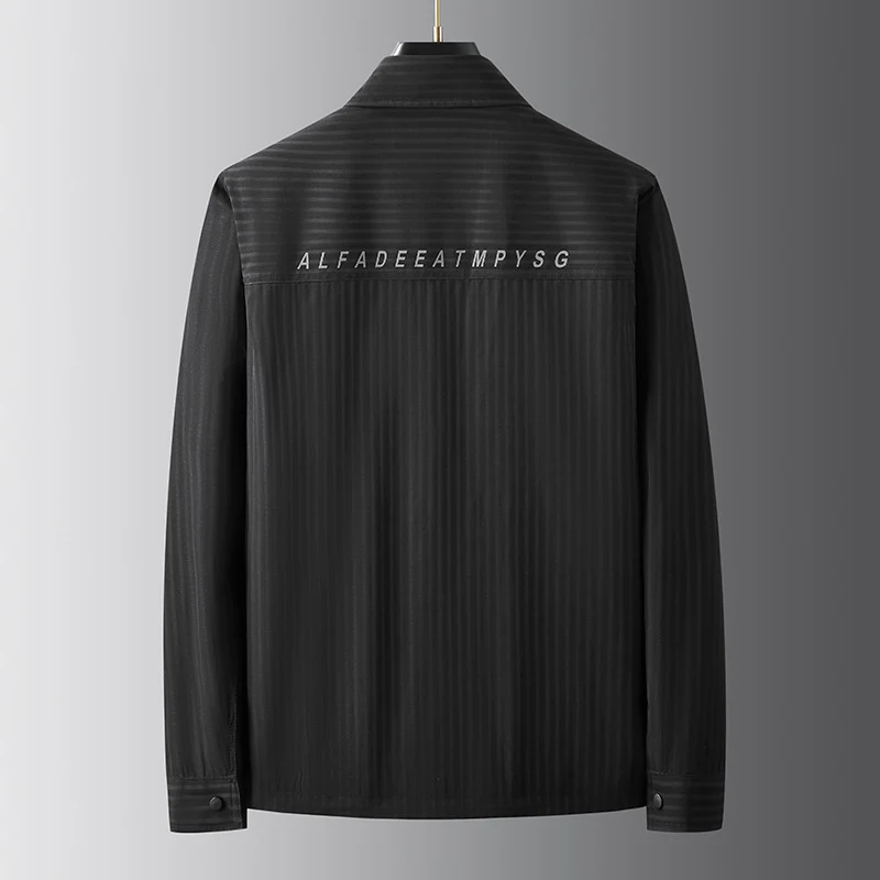Herren Utility-Übergangsjacke im Overshirt-Stil mit aufgesetzten Taschen und Nadelstreifenstruktur Nord Taschen