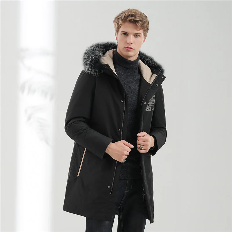 Herren Urbaner Winterparka mit abnehmbarer Kunstfellkapuze, thermoisolierender Steppfutterlage und verdecktem Reißverschluss Nord Taschen