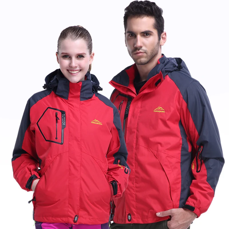 Unisex Wasserfeste atmungsaktive Outdoorjacke mit abnehmbarer Kapuze und Multifunktions-Taschen Nord Taschen