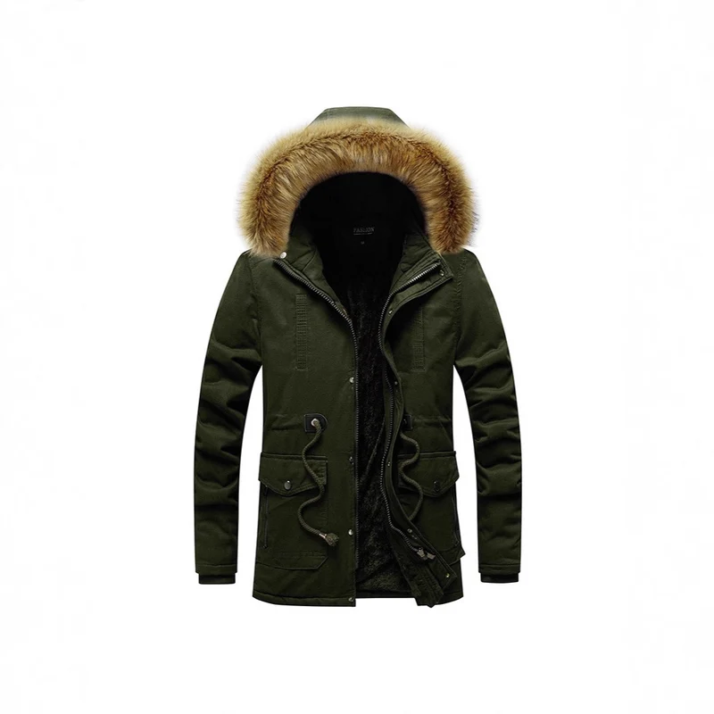 Herren Winterparka mit Kunstfellkapuze und Teddyfutter Nord Taschen
