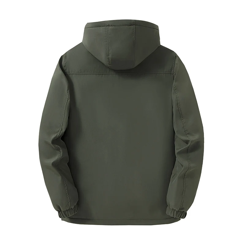 Herren Winddichter Fleecegefütterter Parka mit Kapuze und Multifunktionstaschen Nord Taschen