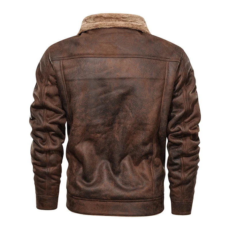Herren Wildlederjacke mit Teddyfutter und Military-Patches Nord Taschen