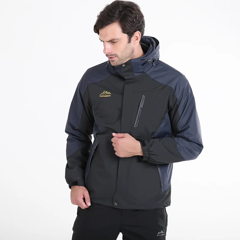 Herren Wasserdichte und atmungsaktive Outdoor-Softshelljacke mit Kapuze Nord Taschen