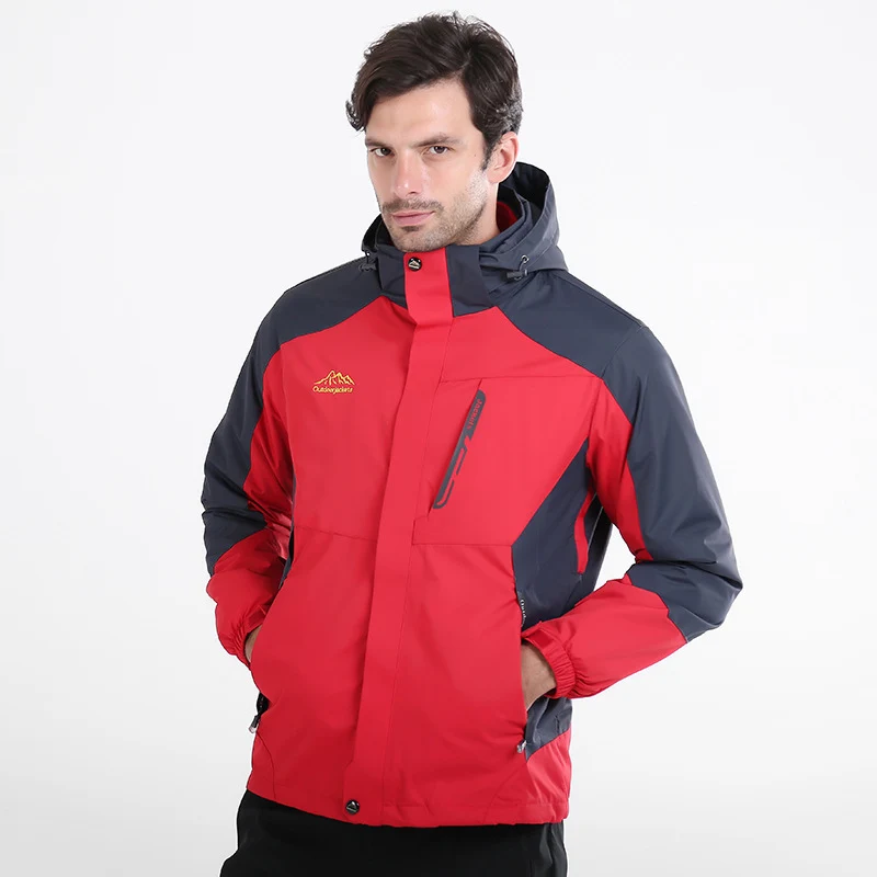 Herren Wasserdichte und atmungsaktive Outdoor-Softshelljacke mit Kapuze Nord Taschen