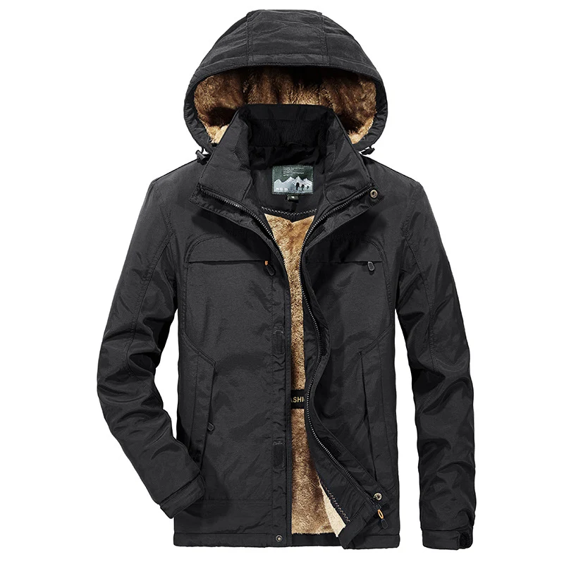 Herren wasserabweisende Winterparka mit Kapuze und luxuriösem Kunstfellfutter Nord Taschen