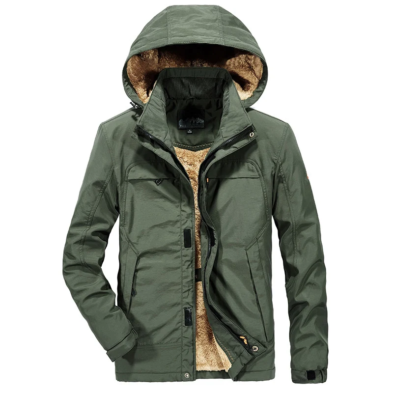 Herren wasserabweisende Winterparka mit Kapuze und luxuriösem Kunstfellfutter Nord Taschen