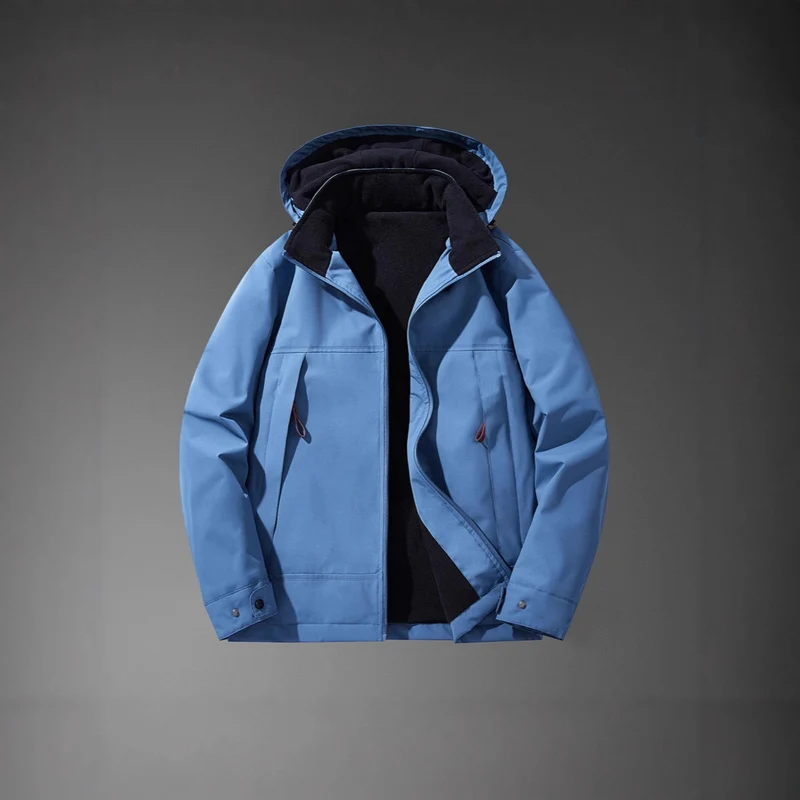 Herren Wasserabweisende Multitaschen-Jacke mit Kapuze und Fleece-Innenfutter Nord Taschen
