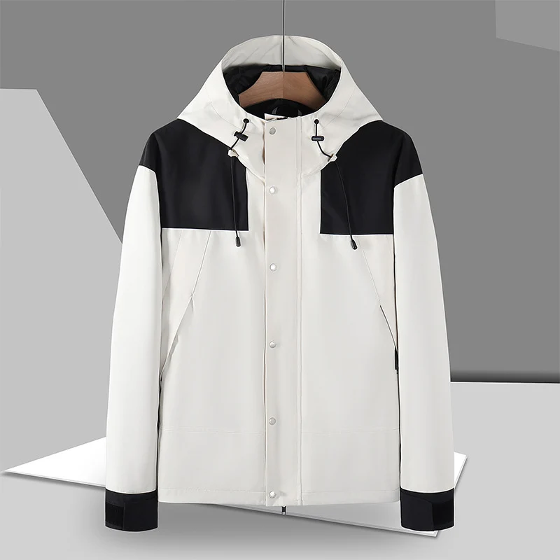 Herren Wasserabweisende Kapuzen-Fieldjacke mit Druckknopffront und verstellbaren Klettmanschetten Nord Taschen