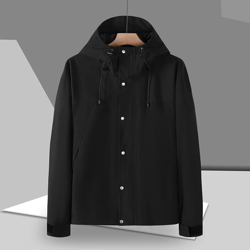 Herren Wasserabweisende Kapuzen-Fieldjacke mit Druckknopffront und verstellbaren Klettmanschetten Nord Taschen