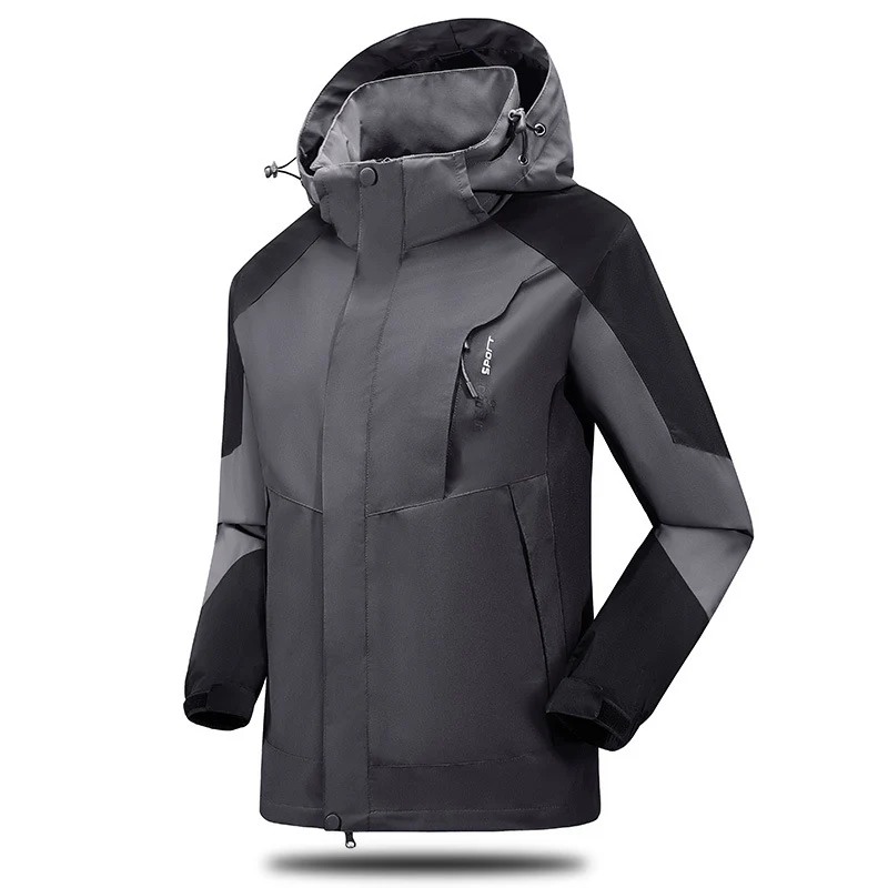 Herren Wasser- und winddichte Softshell‑Outdoorjacke mit verstellbarer Kapuze und Reißverschlusstaschen Nord Taschen