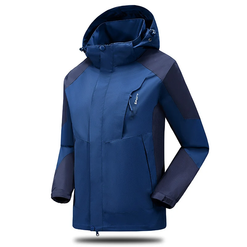 Herren Wasser- und winddichte Softshell‑Outdoorjacke mit verstellbarer Kapuze und Reißverschlusstaschen Nord Taschen
