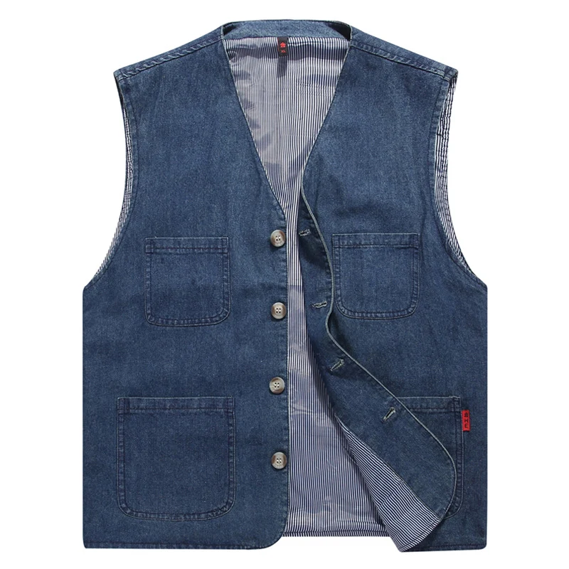 Herren Utility-Weste mit gestreiftem Innenfutter aus Baumwoll-Canvas Nord Taschen