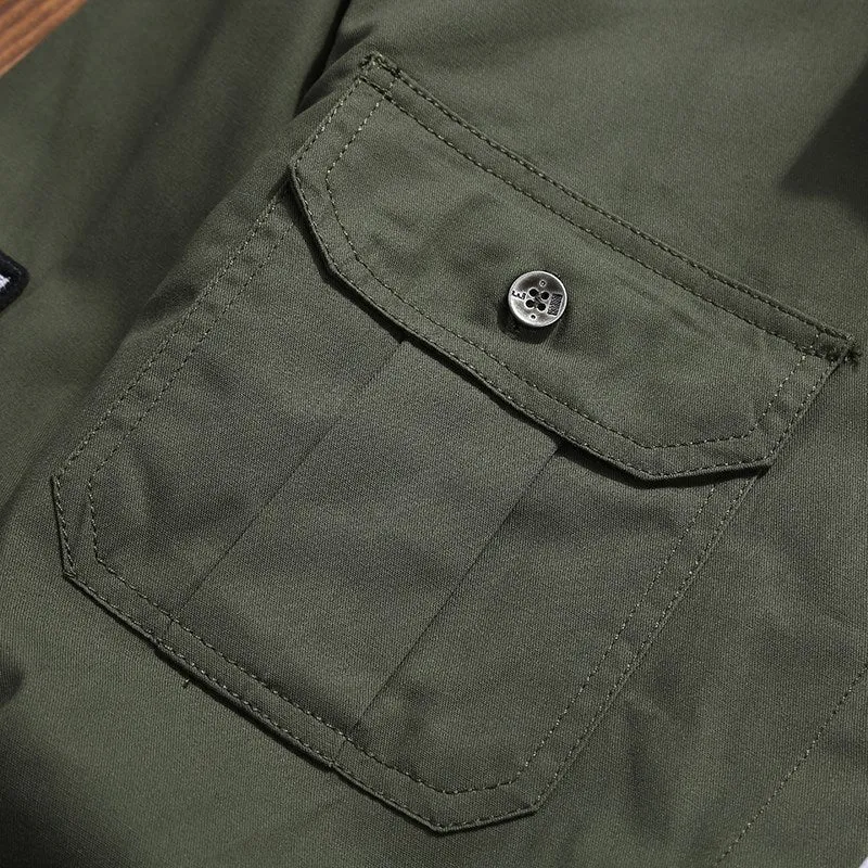 Herren Utility-Hemdjacke mit Brusttaschen, Schulterklappen und Badge-Applikationen Nord Taschen