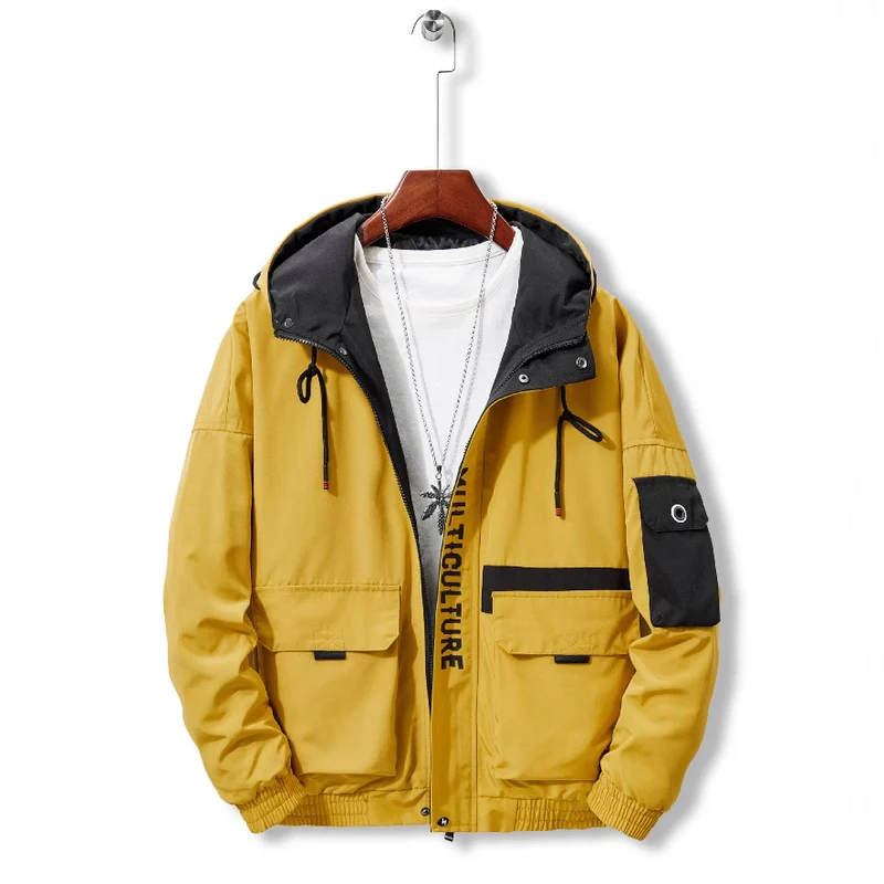 Herren Utility-Fieldjacke mit Kapuze, Mehrfachtaschen und kontrastierender Innenblende Nord Taschen