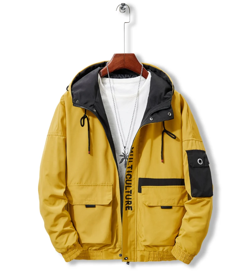 Herren Utility-Fieldjacke mit Kapuze, Mehrfachtaschen und kontrastierender Innenblende Nord Taschen