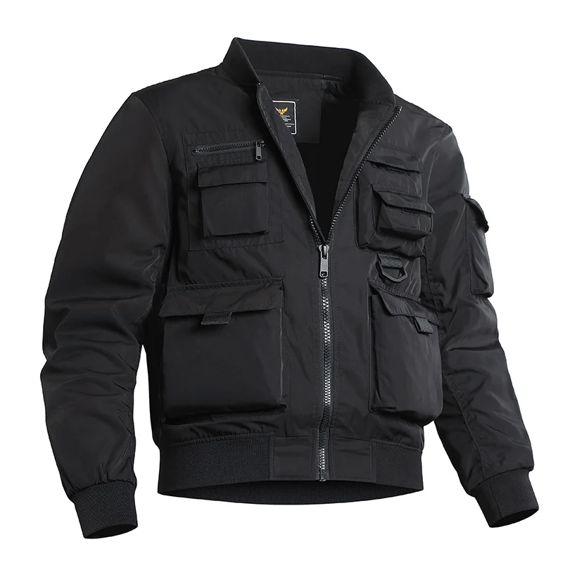 Herren Utility-Bomberjacke mit mehreren Taschen und robuster Nylonkonstruktion Nord Taschen