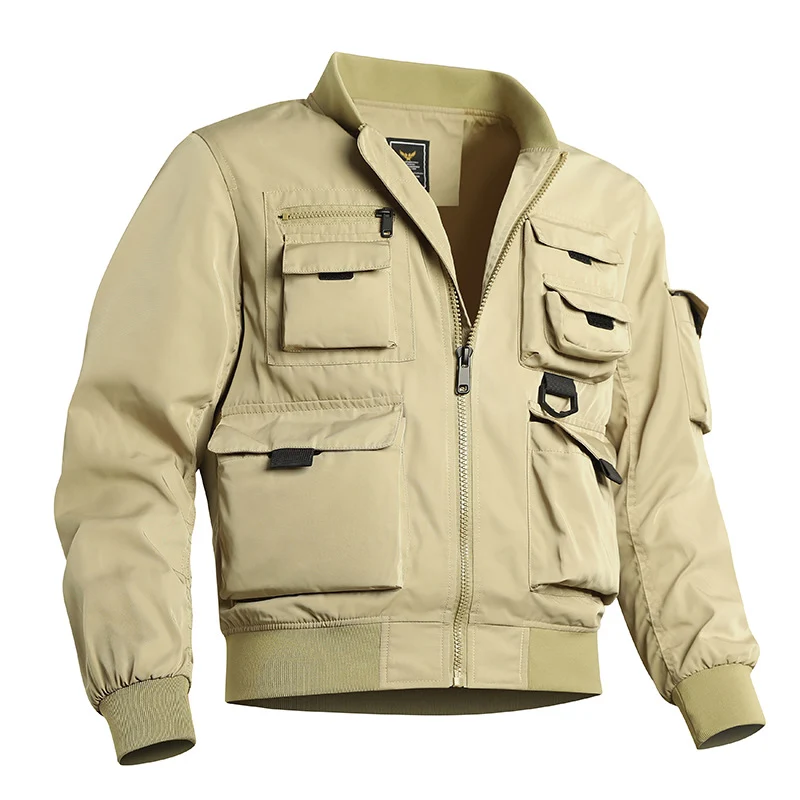 Herren Utility-Bomberjacke mit mehreren Taschen und robuster Nylonkonstruktion Nord Taschen