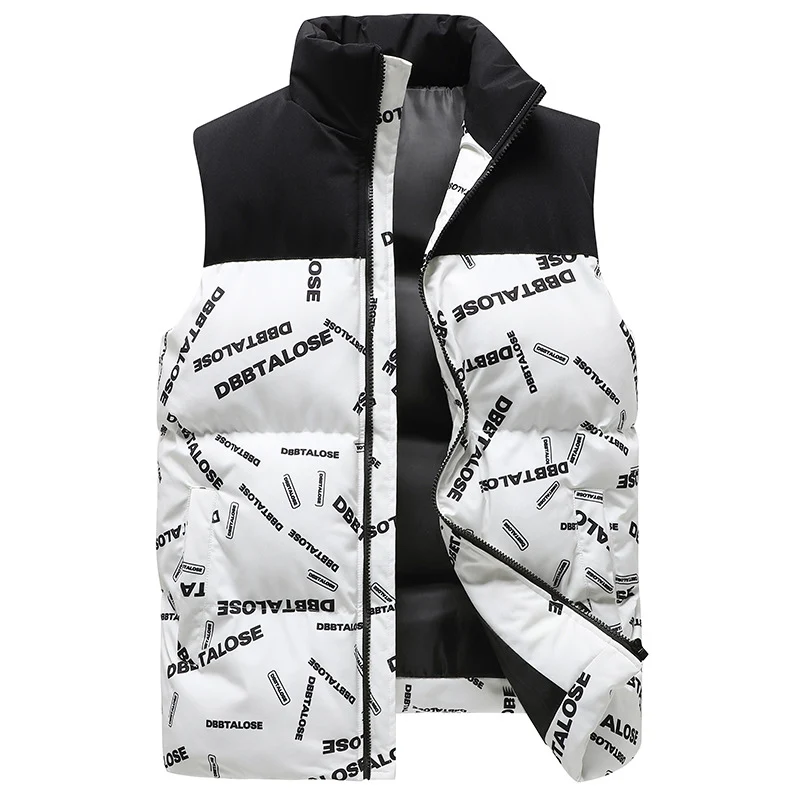 Herren Urban gesteppte Puffer‑Weste mit hohem Kragen, Kontrast-Schulterpartie und Allover‑Logodruck Nord Taschen