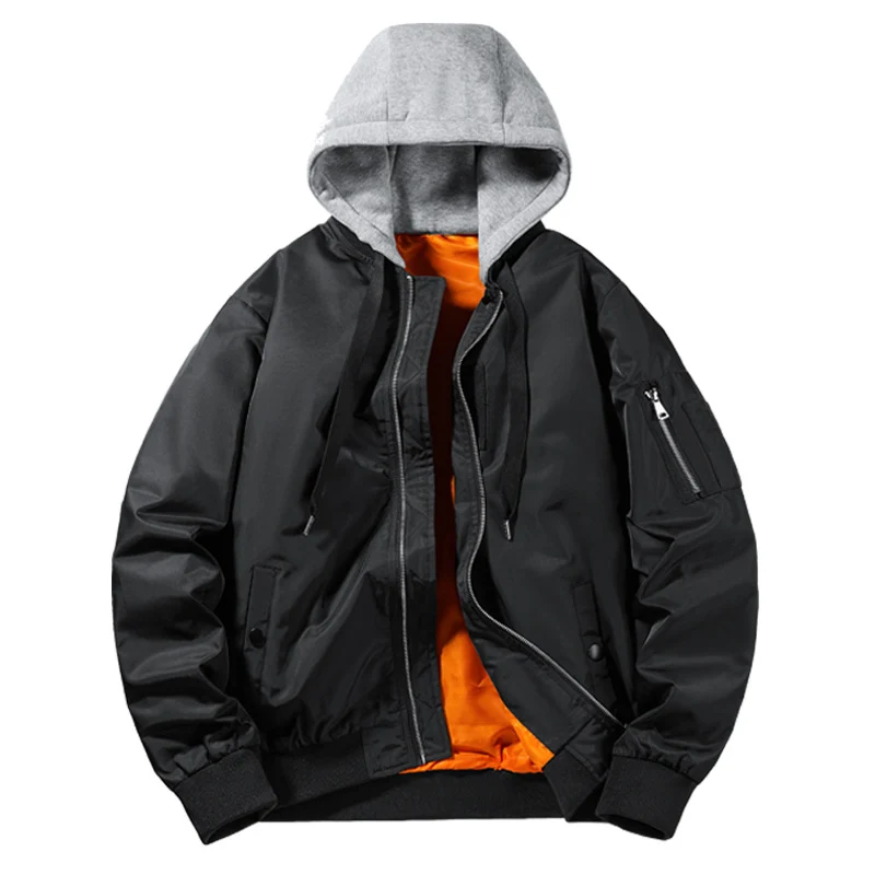 Herren Urban-Bomberjacke mit integriertem Kapuzenlayer, kontrastiertem Thermofutter und Ärmeltasche Nord Taschen