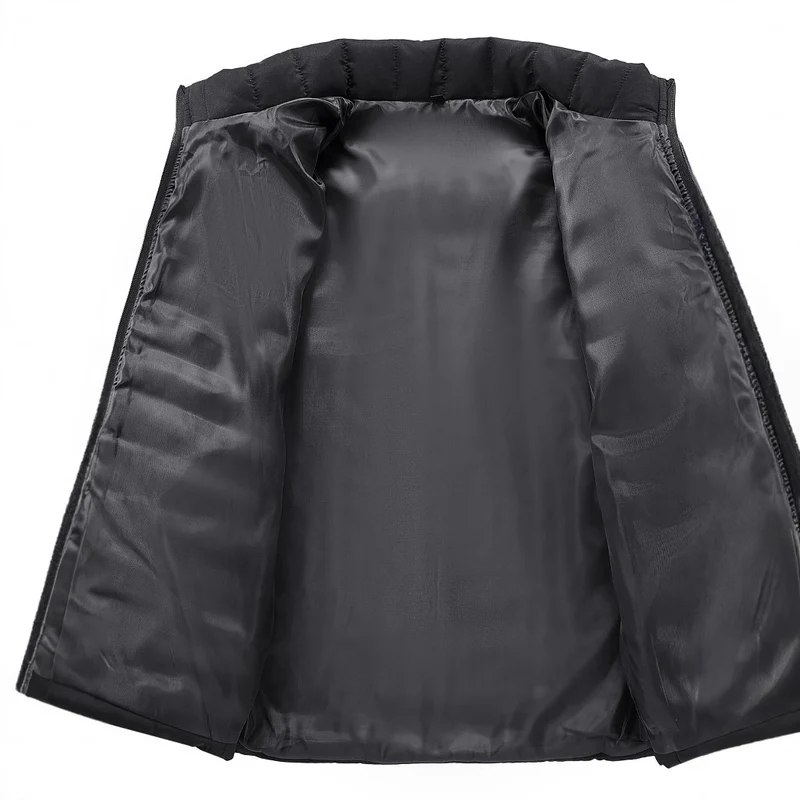 Herren Ultraleichte gesteppte Stehkragen-Isolationsjacke mit verdecktem Reißverschluss Nord Taschen